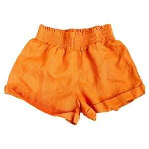 Reformation Linen Shorts Vibrant Citrus Orange (S)